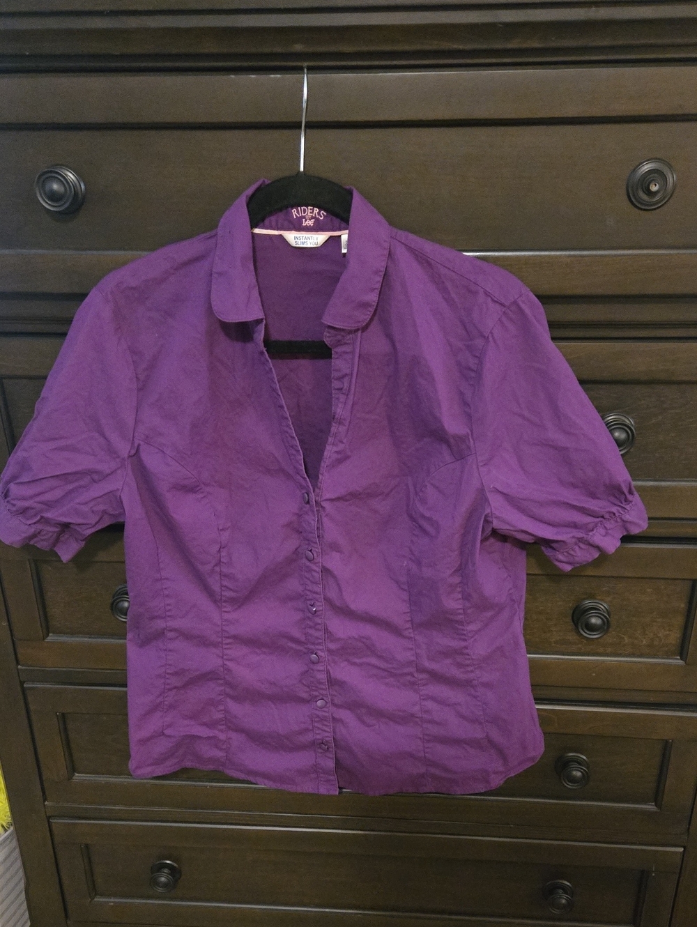 Purple Short Sleeve Button Down Shirt